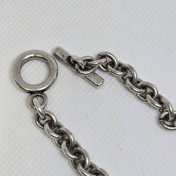 GUESS Chunky Necklace Silver O Ring Link Toggle Catch Y2K - Picture 3 of 6